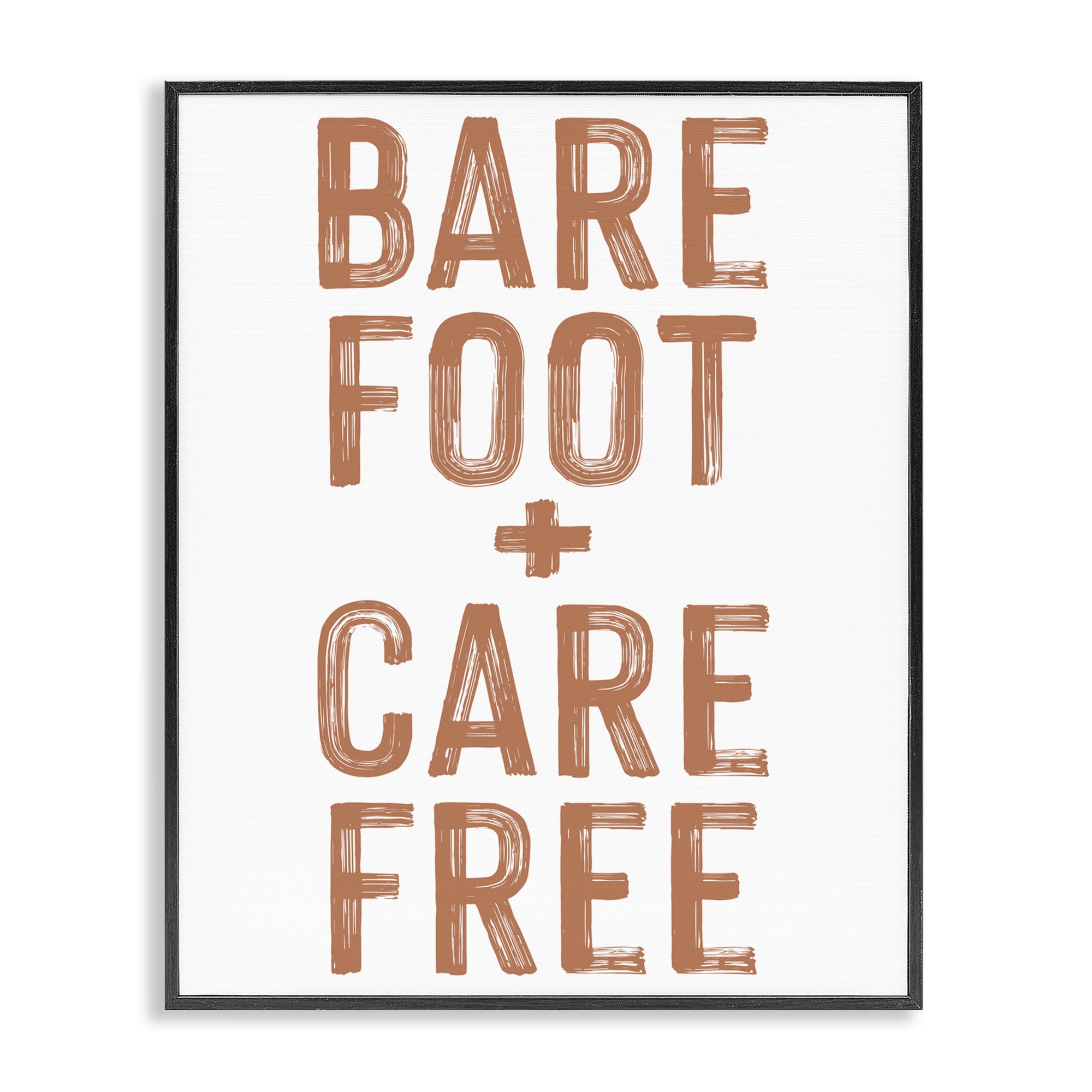 Barefoot Carefree Summer Sentiment Black Framed Giclee Art, design by Lettered and Lined