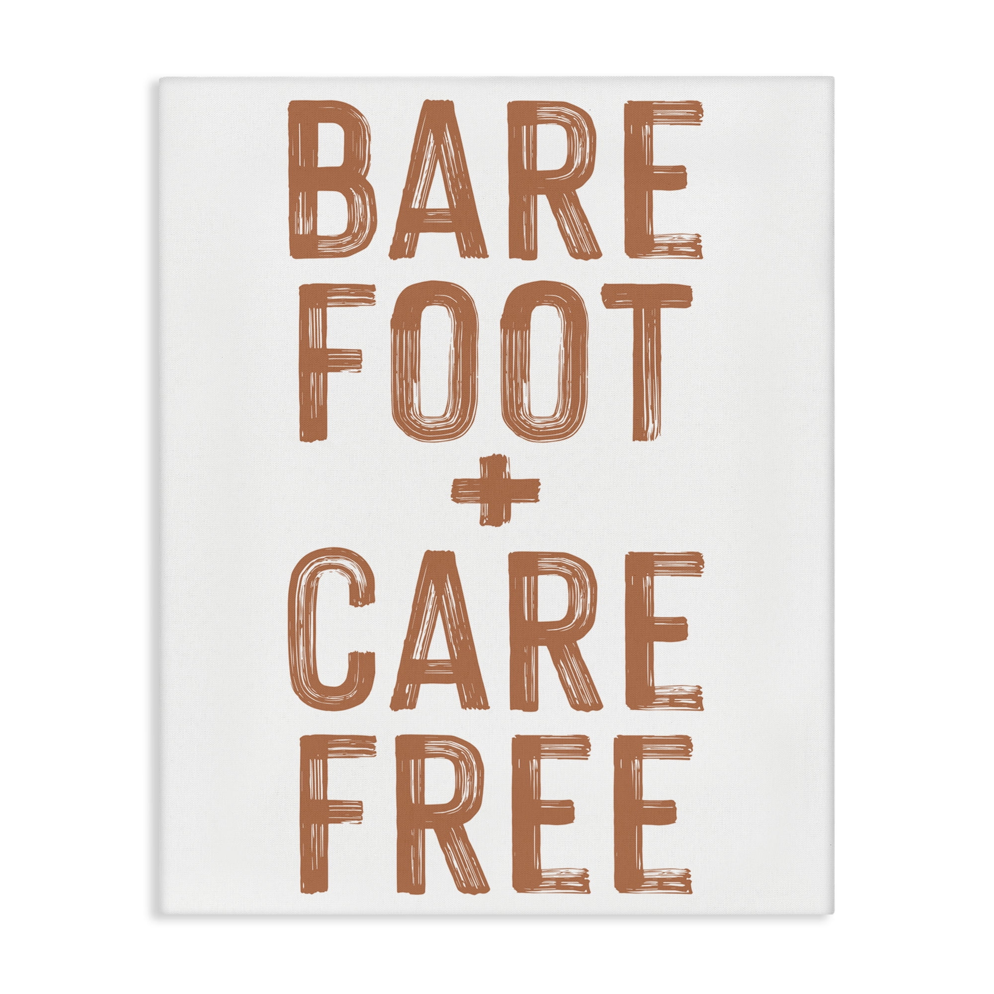 Barefoot Carefree Summer Sentiment Canvas Wall Art, design by Lettered and Lined