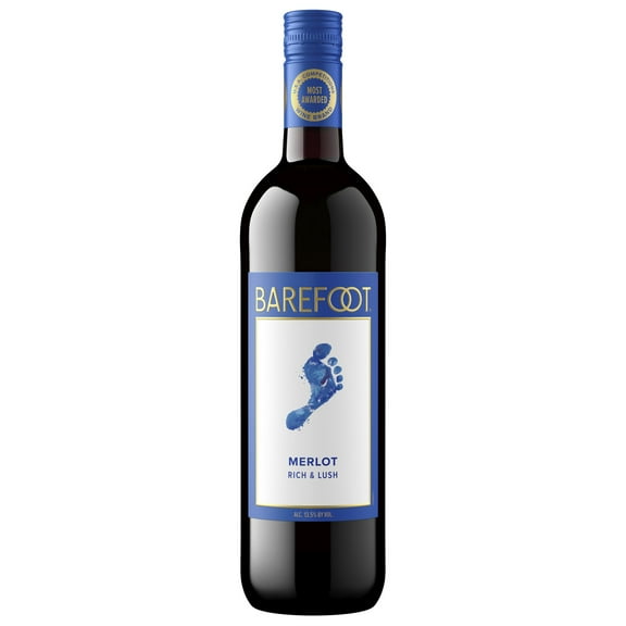 Barefoot Cellars Merlot Red Wine, 750ml Glass Bottle 13% ABV