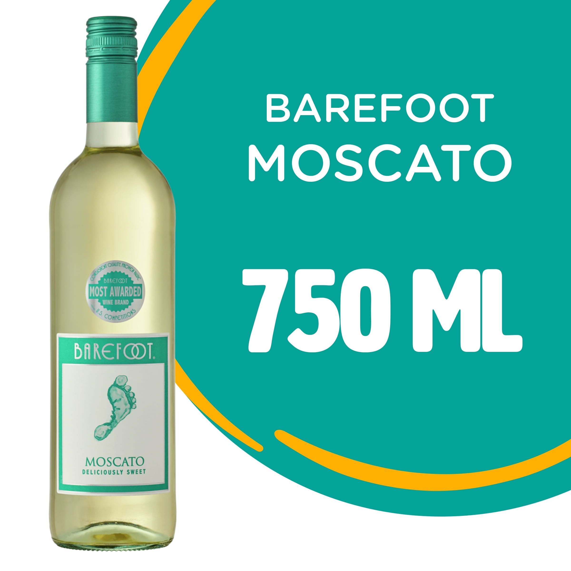 Barefoot Cellars Moscato, California White Wine, 750ml Glass Bottle