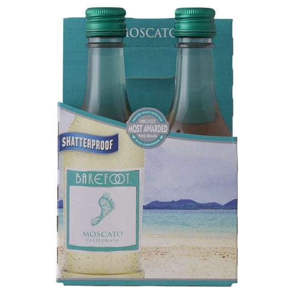 Barefoot Cellars Moscato White Wine, 4 pack 187ml Bottles