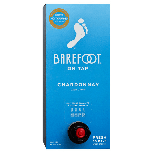 Barefoot Cellars On Tap Chardonnay White Wine, 3L Box