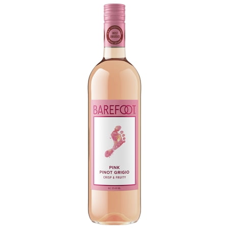 Barefoot Cellars Pink Pinot Grigio Wine, 750mL Glass Bottle, 12.3% ABV