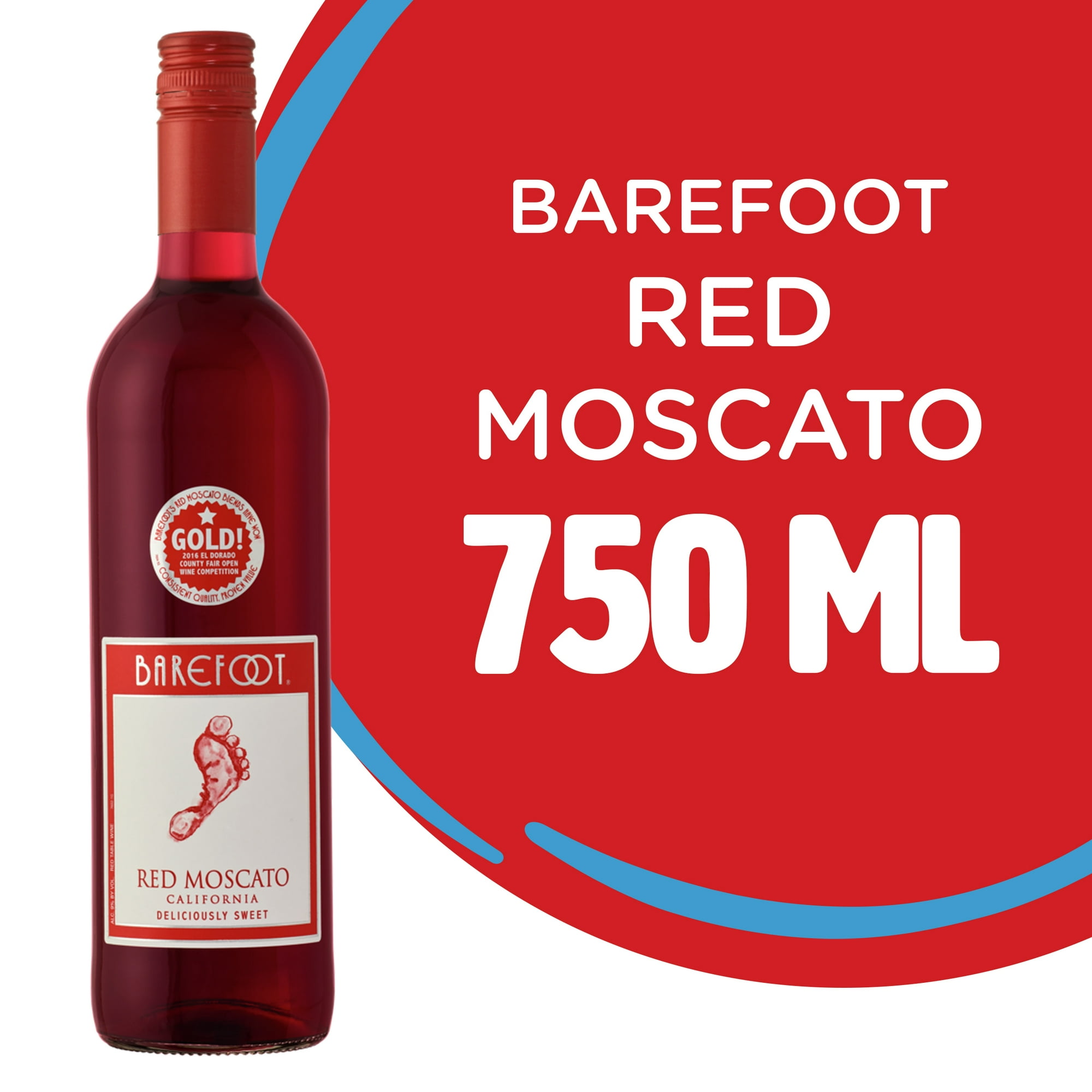 Barefoot Cellars Red Moscato Sweet Red Wine, 750ml Bottle