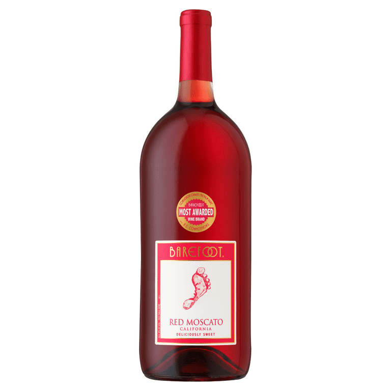 Barefoot Cellars Red Moscato Sweet Red Wine California 1.5L Glass Bottle Walmart