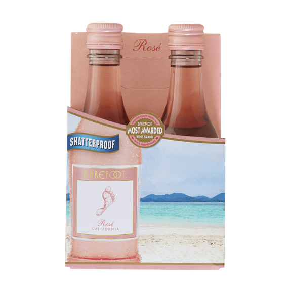 Barefoot Cellars Rose Wine, 4 Pack, 187ml Bottles