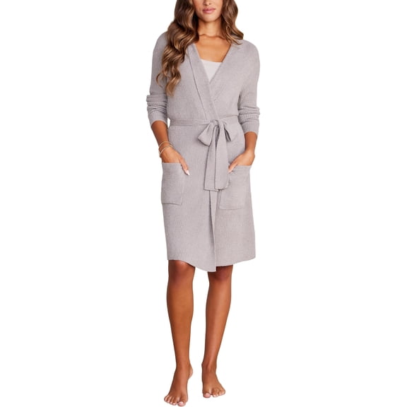 Barefoot Dreams CozyChic Lite Ribbed Robe, Dove Gray, Small-Medium