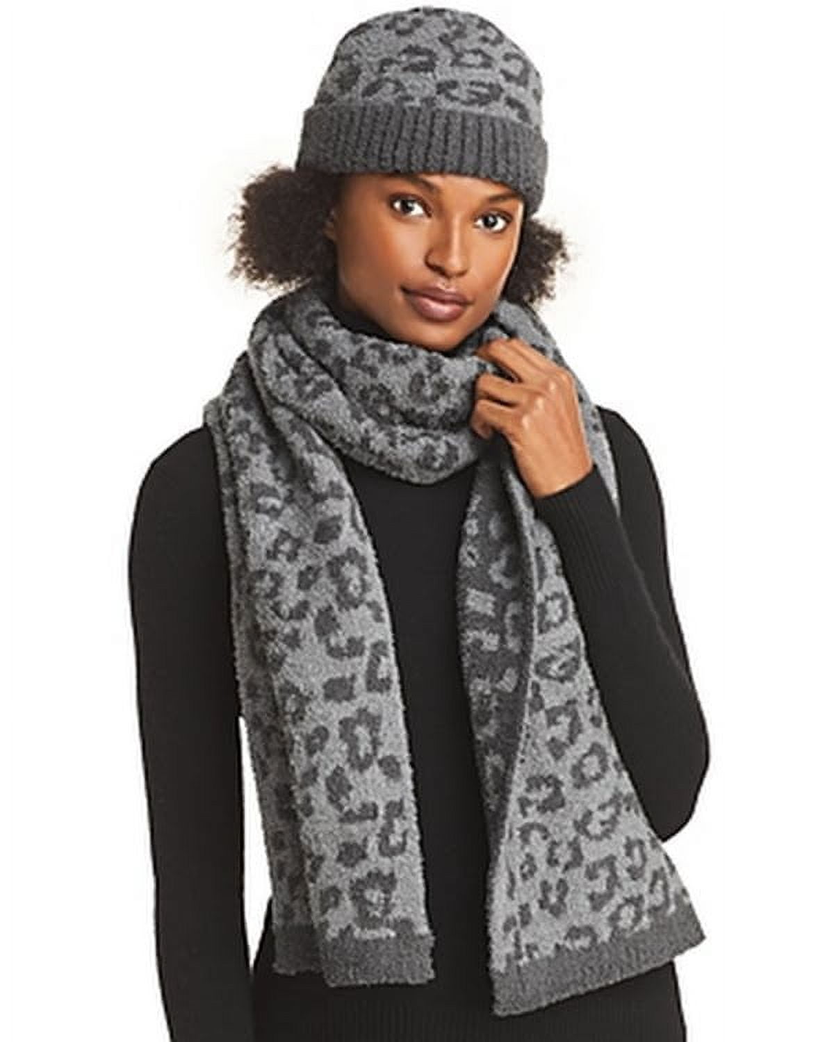 Barefoot Dreams Cozychic Barefoot in the Wild Beanie and Scarf Set OS