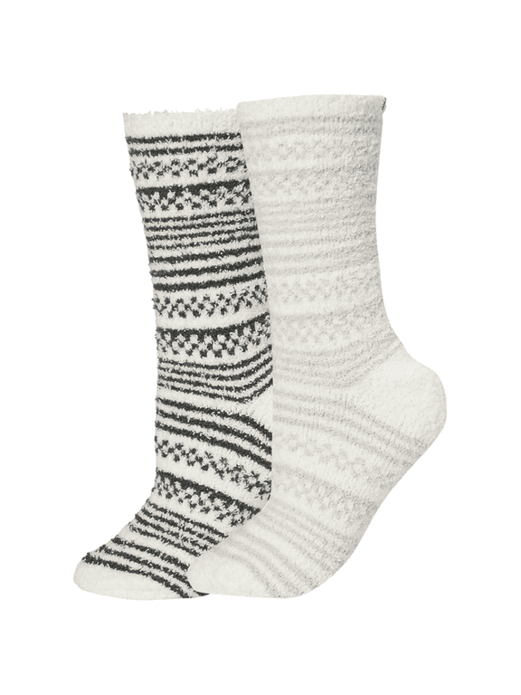 Cozychic Checkered Stripe Sock Set Dark Moss-Stone Multi, OS