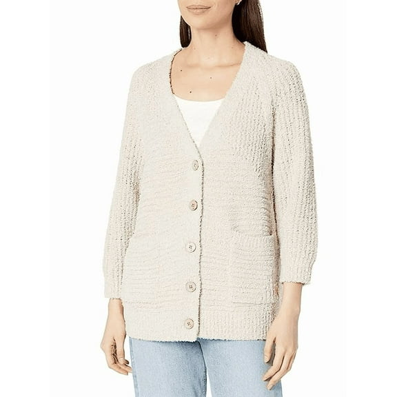 Barefoot Dreams STONE Women's Cozytwist Raglan Cardigan, US Medium