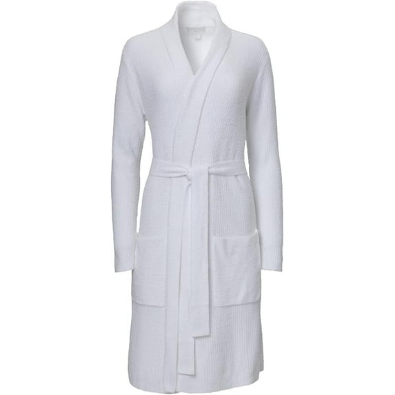Barefoot Dreams Women's CozyChic Lite He Ribbed Robe, Faded Sea-Salt, Large/Extra-Large