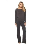 Barefoot Dreams CozyChic Ultra Lite Slouchy Pullover for Women, Ultra Soft Long Sleeve, Crew Neck, Carbon Pullover