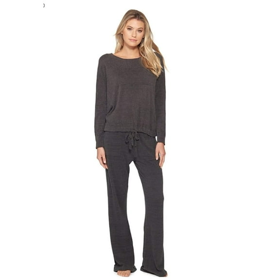 Barefoot Dreams Women's CozyChic Ultra Lite Slouchy Pullover, Carbon, X-Large