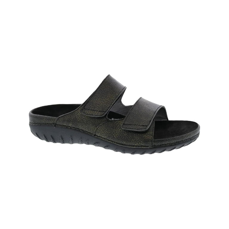 Barefoot Freedom Womens Cruize Leather Slip On Footbed Sandals Walmart