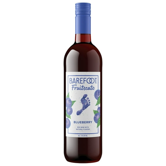 Barefoot Fruitscato Blueberry Moscato Red Wine, 750ml Bottle, 7.5% ABV