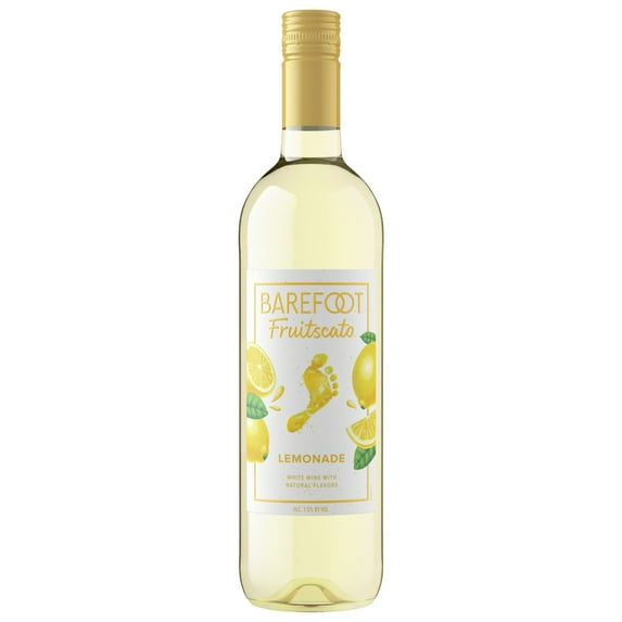 Barefoot Fruitscato Lemonade Moscato White Wine, 750ml Bottle, 7.5% ABV