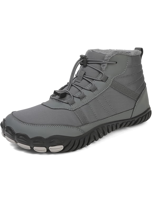 Barefoot Hiking Boots for Women Men Waterproof Winter Barefoot Shoes Warm Snow Boots Zero Drop Wide Toe Box Non-Slip Walking Shoes