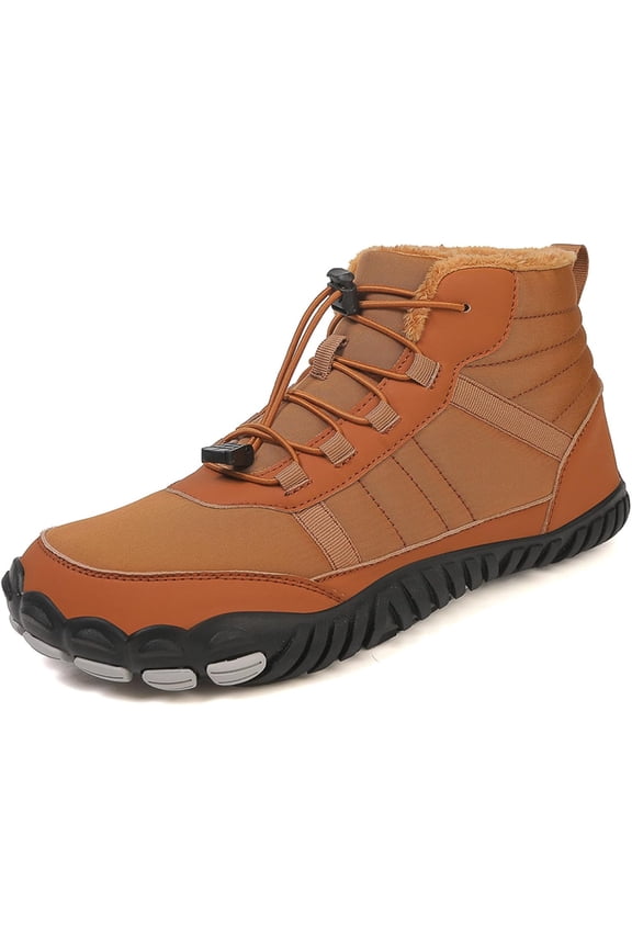 Barefoot Hiking Boots for Women Men Waterproof Winter Barefoot Shoes Warm Snow Boots Zero Drop Wide Toe Box Non-Slip Walking Shoes