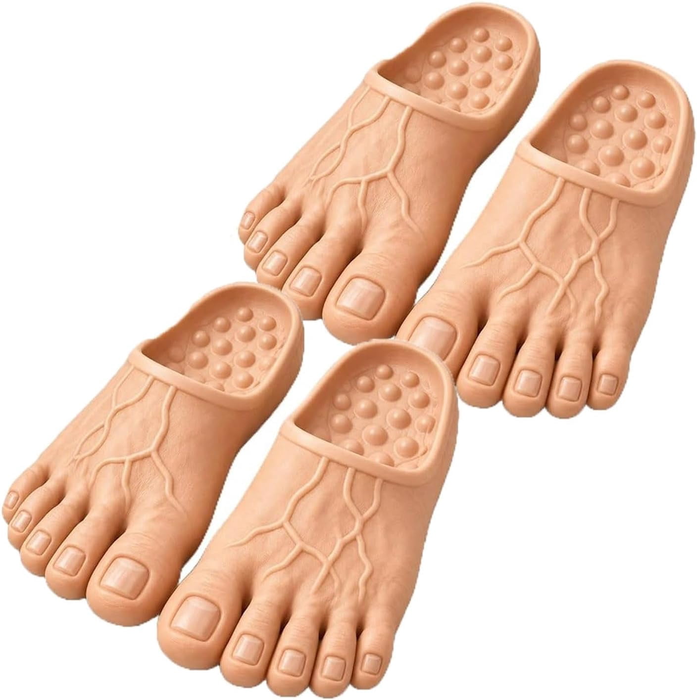 Stupid Slides Barefoot Prank Slippers, Realistic Barefoot Slides with Giant Toe ...