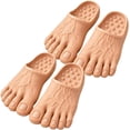 Stupid Slides Barefoot Prank Slippers, Realistic Barefoot Slides with Giant Toe ...