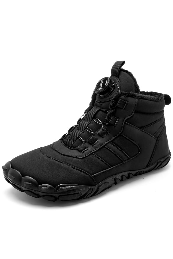 Barefoot Shoes Mens Womens Winter Warm Wide Toe Box Minimalist Zero Drop Outdoor Sole High-top Walking Shoes Snow Boots