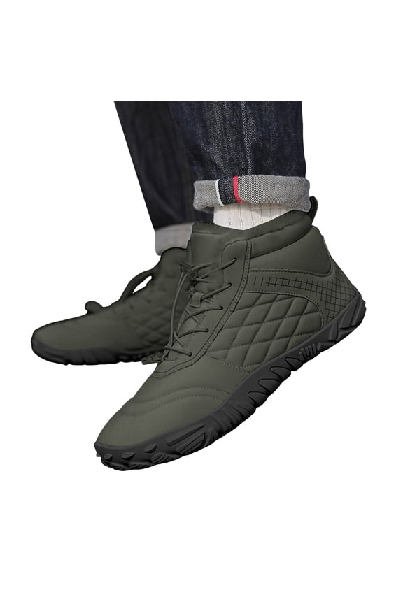 Barefoot Shoes Snow Boots for Women Men Lightweight Stitching High Top Winter Booties Lace up Walking Shoes