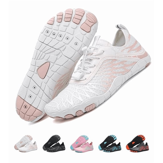 Barefoot Shoes, Wide Toe Box Non-Slip Comfort Flexible Athletic Footwear, Multi-Purpose Water Hiking Shoes for Men & Women, Outdoor Beach Swimming Surfing Gym Walking Trail Running Sneakers(white)