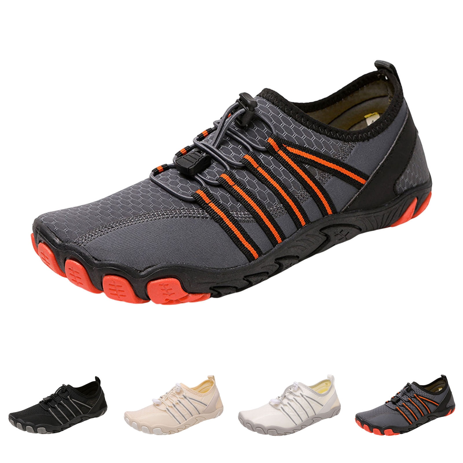 Barefoot Shoes Women Men Footwear Wide Toe Box Sneakers Running HIking Shoes Breathable Mesh Athletic Shoes Gray Size 11