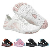 HOYUFEI Barefoot Shoes for Women, Quick Dry Non-Slip Aqua Swim Shoes, Breathable Slip-on Beach Wide Toe Water Shoes, Lightweight Barefoot Womens for Walking, Fishing, Surfing, Yoga