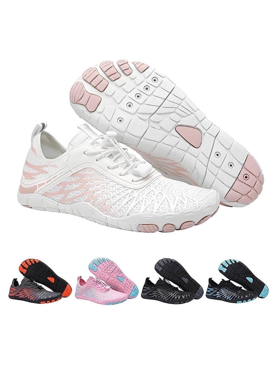 Barefoot Shoes for Women, Quick Dry Non-Slip Aqua Swim Shoes, Breathable Slip-on Beach Wide Toe Water Shoes, Lightweight Barefoot Womens for Walking, Fishing, Surfing, Yoga