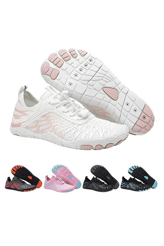 Barefoot Shoes for Women, Quick Dry Non-Slip Aqua Swim Shoes, Breathable Slip-on Beach Wide Toe Water Shoes, Lightweight Barefoot Womens for Walking, Fishing, Surfing, Yoga