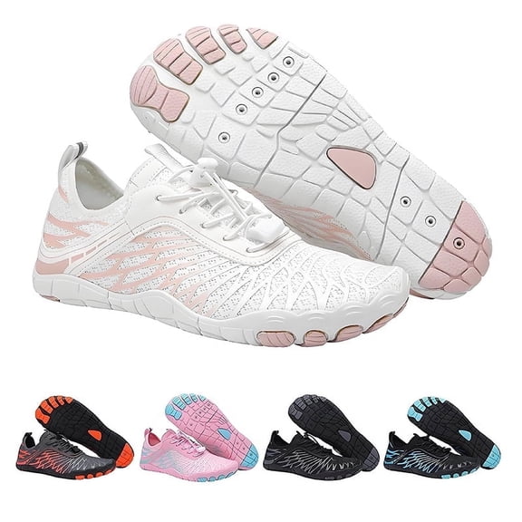 Barefoot Shoes for Women, Quick Dry Non-Slip Aqua Swim Shoes, Breathable Slip-on Beach Wide Toe Water Shoes, Lightweight Barefoot Womens for Walking, Fishing, Surfing, Yoga