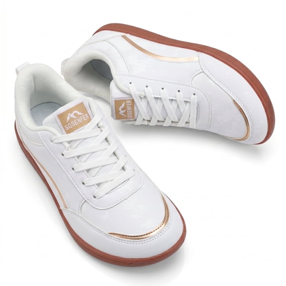Sosenfer Barefoot Shoes Women,Wide Toe Box Zero Drop Womens Shoes,Slip on Tennis Shoes Non-Slip Lightweight Walking Shoes,Casual Sneakers for Women