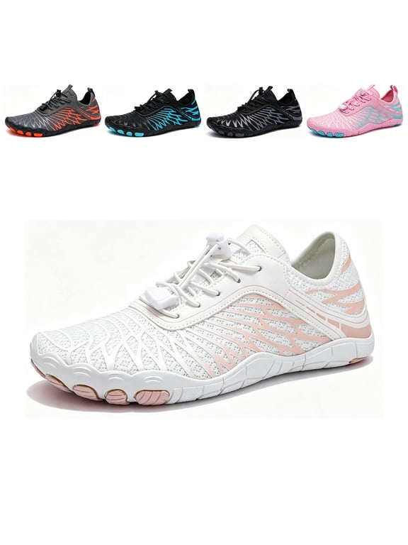 Unisex Waterproof Minimalist Zero-Drop Hiking Shoes, Wide Toe Box Trail Running Outdoor Sneakers