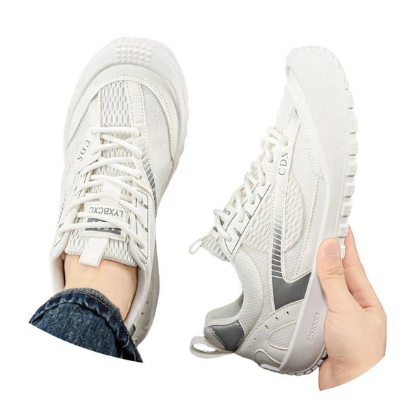 Barefoot Walking Shoes for Men Adjustable Wide Breathable Sneakers Comfortable Slip on Beach Mesh Hiking Shoes White Size 9.5