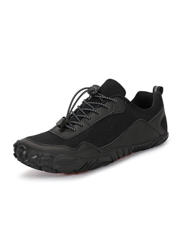 Barefoot Water Shoes Mens Trail Runner Wide Toe Box Hiking Shoes Minimalist Zero Drop Sole Quick Dry Water Sports Sneakers Black 43