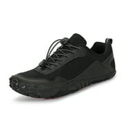 Barefoot Water Shoes Mens Trail Runner Wide Toe Box Hiking Shoes Minimalist Zero Drop Sole Quick Dry Water Sports Sneakers Black 44