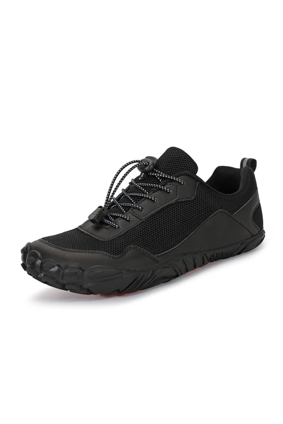 Barefoot Water Shoes Mens Trail Runner Wide Toe Box Hiking Shoes Minimalist Zero Drop Sole Quick Dry Water Sports Sneakers Black 44