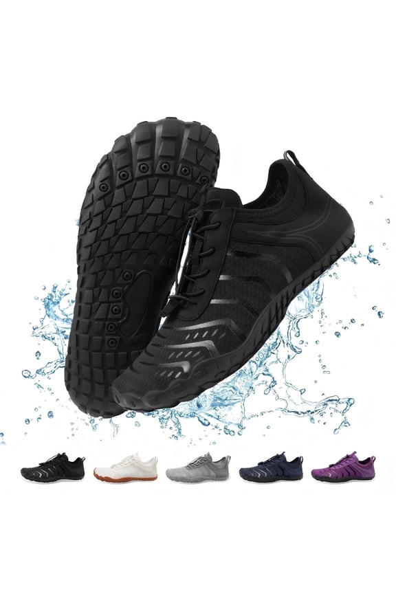 Barefoot Water Shoes, Pro Healthy Non-Slip Flexible Wide Toe Box Casual Footwear, Unisex Lightweight Running Sneakers for Men & Women, Walking Workout Outdoor Sports Daily Wear(Black)
