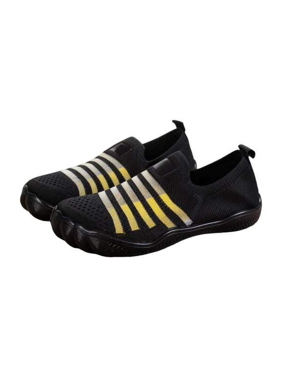 Barefoot Water Shoes Women Athletic Workout Gym Beach Swim Sneakers Travel Pool Sand Quick Drying Running Non Slip Slip on Footwear Black Size 6