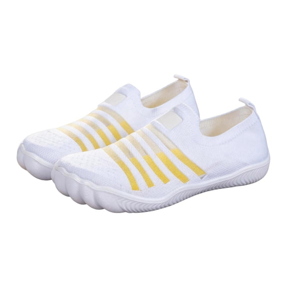 Barefoot Water Shoes Women Athletic Workout Gym Beach Swim Sneakers Travel Pool Sand Quick Drying Running Non Slip Slip on Footwear White Size 6