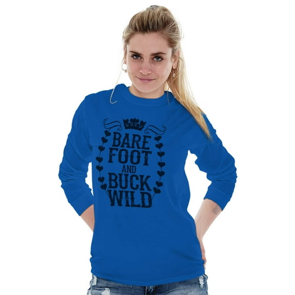 Barefoot and Buck Wild Country Love Women Plus Size Long Sleeve Graphic Tee Brisco Brands 3X