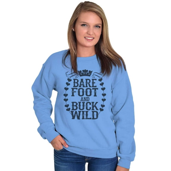 Barefoot and Buck Wild Country Love Women Plus Size Crewneck Sweatshirt Brisco Brands 3X