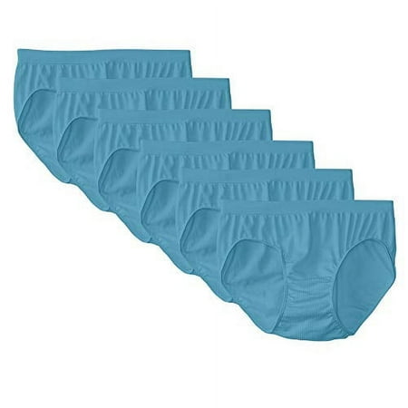 Barely There by Bali Womens Comfort Revolution Microfiber Seamless Hipster, 8/9 (Pack of 6) 6 Raindrop Blue