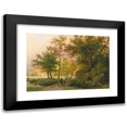 thumbnail image 1 of Barend Cornelis Koekkoek 14x11 Black Modern Framed Museum Art Print Titled - Travellers on a Road (1849), 1 of 5