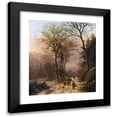 thumbnail image 1 of Barend Cornelis Koekkoek 15x17 Black Modern Framed Museum Art Print Titled - Figures on a Winter Road (1849), 1 of 5