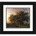 thumbnail image 1 of Barend Cornelis Koekkoek 23x20 Black Ornate Framed Double Matted Museum Art Print Titled: Forest Scene (1848), 1 of 5