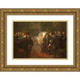 thumbnail image 1 of Barend Wijnveld 14x11 Gold Ornate Wood Frame and Double Matted Museum Art Print Titled - Frederik Hendrik Feels His End Approaching and Says Goodbye to the States, in 1647 (1835-1897), 1 of 4