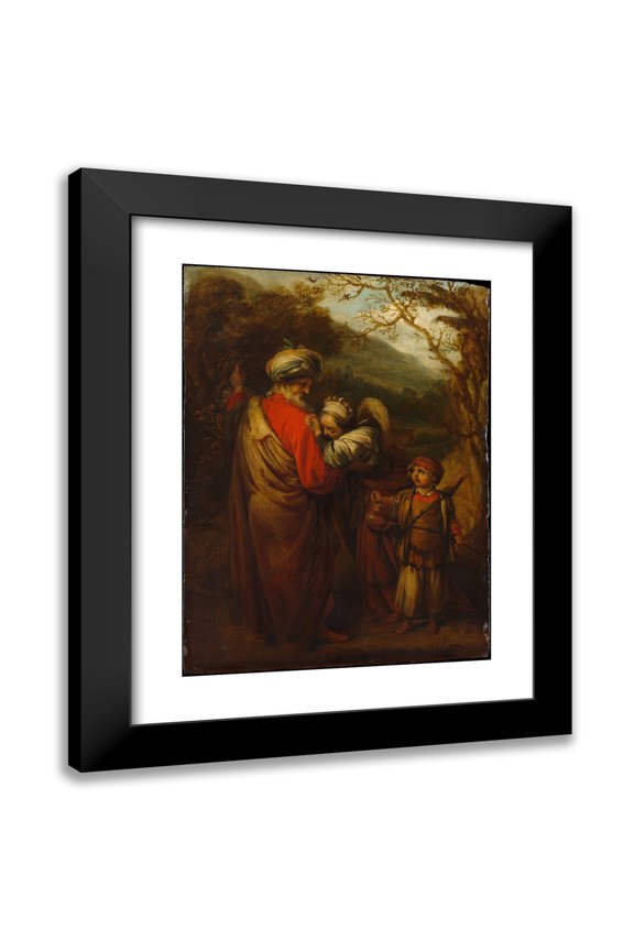 Barent Fabritius 11x14 Black Modern Framed Museum Art Print Titled - Abraham Dismissing Hagar and Ishmael (1658)