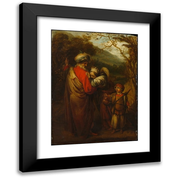 Barent Fabritius 11x14 Black Modern Framed Museum Art Print Titled - Abraham Dismissing Hagar and Ishmael (1658)
